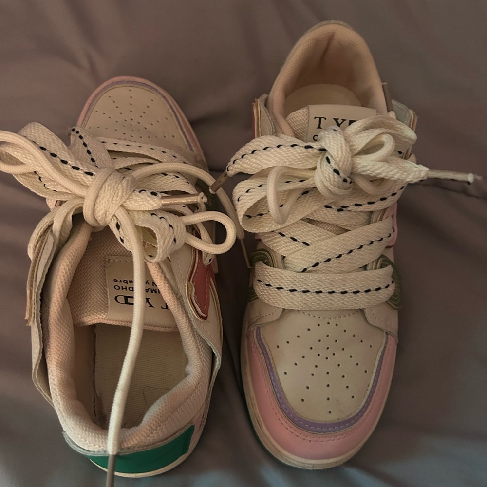 Colorful Sneakers with Pink and Green Accents